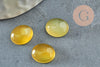 Cabochon ovale jade naturel teinté jaune 12x10mm, création bijoux pierre naturelle X1 G9514