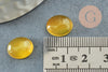 Cabochon ovale jade naturel teinté jaune 12x10mm, création bijoux pierre naturelle X1 G9514