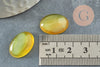 Cabochon ovale jade naturel teinté jaune 18x13mm, création bijoux pierre naturelle X1 G9515