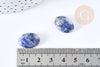 Cabochon ovale jaspe bleu naturel 18x13mm, cabochon création bijoux pierre, l'unité G8672