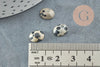 Cabochon ovale jaspe dalmatien,bijou pierre, cabochon ovale,jaspe naturel, jaspe taches,cabochon 10x8mm, pierre naturelle, X1 G1590