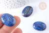 Cabochon ovale jaspe ondulée teinté bleue foncé 25mm,cabochon ovale, jaspe naturel X1 G7652