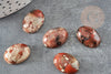 Cabochon ovale jaspe rayé bréchique,cabochon ovale,jaspe naturel,jaspe marron,cabochon 18x13mm, X1 G2238