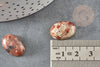 Cabochon ovale jaspe rayé bréchique,cabochon ovale,jaspe naturel,jaspe marron,cabochon 18x13mm, X1 G2238