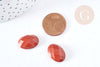 Cabochon ovale jaspe rouge à facettes 18x13mm, cabochon pour création bijoux pierre, X1 G8602