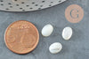 Cabochon ovale nacre blanche 8x6mm, création bijoux pierre et nacre DIY, X1 G9045