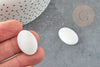 Cabochon ovale nacre blanche, chance, cabochon nacre, cabochon coquillage, nacre naturelle,25mm, x1 G5052