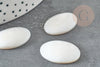 Cabochon ovale nacre blanche, chance, cabochon nacre, cabochon coquillage, nacre naturelle,25mm, x1 G5052