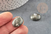 Cabochon pyrite grise, cabochon ovale, pyrite naturelle,18 x13mm, cabochon pierre, pierre naturelle, X1 G0203