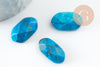 Cabochon rectangle howlite naturelle turquoise facetté 21.5mm, cabochon pierre naturelle, x1 (G9963)