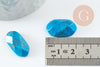 Cabochon rectangle howlite naturelle turquoise facetté 21.5mm, cabochon pierre naturelle, x1 (G9963)