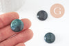 Cabochon rond agate mousse verte 20mm, cabochon création bijoux pierre naturelle x1 G9622