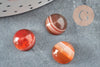 Cabochon rond agate naturelle orange rayée 10mm, cabochon en agate pour création bijoux, X1 G8603