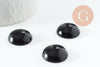 Cabochon rond agate naturelle teintée noir 20mm, cabochon pour création bijoux pierre naturelle, x1 G9621