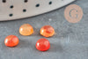 Cabochon rond agate naturelle teintée orange 6mm, cabochon création bijoux pierre naturelle, création bijoux, X1 G2590