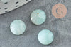 Cabochon rond amazonite bleue naturelle à facettes 8mm, création bijoux pierre naturelle, X1 G5638