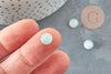 Cabochon rond amazonite bleue naturelle à facettes 8mm, création bijoux pierre naturelle, X1 G5638