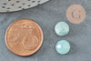 Cabochon rond amazonite de fleurs naturelle à facettes 8mm, création bijoux pierre naturelle, X1 G8686