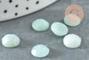 Cabochon rond amazonite de fleurs naturelle à facettes 8mm, création bijoux pierre naturelle, X1 G8686