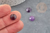 Cabochon rond amethyste, cabochon pierre, cabochon violet, amethyste naturelle,10mm, X1 G0318