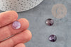 Cabochon rond amethyste, cabochon pierre, cabochon violet, amethyste naturelle,12mm, x1 G1778