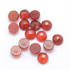 Cabochon rond cornaline orange facetté, cornaline naturelle, cabochon pierre, pierre naturelle,4mm, pierre naturelle, X1 G9387