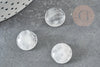 Cabochon rond cristal de roche 14mm,cabochon rond,quartz naturel, cabochon cristal, pierre naturelle, x1 G5054