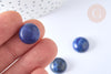 Cabochon rond dôme Lapis Lazulis naturel 14mm, fabrication bijoux pierre naturelle, X1 G7095