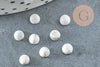 Cabochon rond howlite blanc, cabochon pierre, cabochon rond, howlite Naturelle,4mm, pierre naturelle, X1 G2968