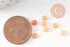 Cabochon rond jade naturel orange 4mm, cabochon pierre naturelle, x1 (G9954)