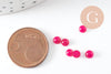 Cabochon rond jade naturel rose fuchsia 4mm, cabochon pierre naturelle, x1 (G9952)