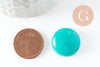 Cabochon rond jade naturel teinté turquoise 20mm, cabochon bijoux pierre naturelle, x1 G9615