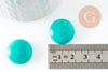 Cabochon rond jade naturel teinté turquoise 20mm, cabochon bijoux pierre naturelle, x1 G9615