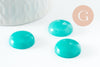 Cabochon rond jade naturel teinté turquoise 20mm, cabochon bijoux pierre naturelle, x1 G9615