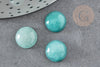 Cabochon rond jade vert aqua, pierre naturelle, jade naturel, pierre verte dôme, 12mm, X1 G0700