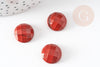 Cabochon rond jaspe rouge à facettes, cabochon rond,jaspe naturel, jaspe rouge,cabochon 14.5mm, X1 G1857