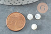 Cabochon rond nacre blanche, cabochon coquillage, cabochon nacre, coquillage nacre naturelle,6-6.5mm, X1 G2715