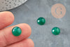 Cabochon rond onyx vert foncé 10mm, cabochon création bijoux pierre, X1 G8675