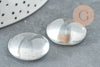 Cabochon rond verre transparent, cabochon verre,création bijoux,cabochon transparent,22mm, X5 G5372