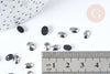 Cabochon strass noir irisé ovale 6x4mm, cabochon plastique,strass couture,création,customisation,lot de 5 grammes G8339