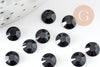 Cabochon strass noir reflets ronds 7mm, cabochon plastique pour couture et création bijoux x 5g G2248