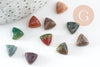 Cabochon triangle agate indienne 9,5-10mm, cabochon pierre ,agate naturelle, X1 G7248