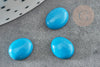 Cabochon turquoise,cabochon ovale, turquoise de synthèse,10x8mm, pierre synthétique, X1 G1711