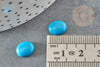 Cabochon turquoise,cabochon ovale, turquoise de synthèse,10x8mm, pierre synthétique, X1 G1711