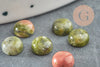 Cabochon unakite, cabochon rond,unakite naturelle, cabochon turquoise, cabochon 6mm,pierre naturelle,6mm, x1 G1133