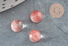 Cabochon watermelon stone rose 6mm,cabochon rond,cabochon watermelon,cabochon rose création bijoux, x1 G1626