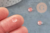 Cabochon watermelon stone rose 6mm,cabochon rond,cabochon watermelon,cabochon rose création bijoux, x1 G1626