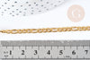 Chaine Figaro acier inoxydable dorée 14 carats 4mm, x1 metre (G8372)