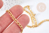 Chaine Figaro acier inoxydable dorée 14 carats 4mm, x1 metre (G8372)