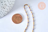 Chaine acier inoxydable 304 dorée 14k complète résine mauve 1.5mm collier,chaîne fine,45.5cm, x1 G5408